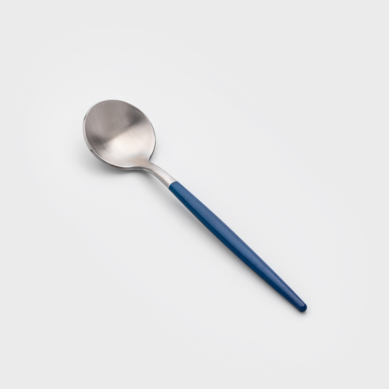 葡式 設計風潮 13cm 不銹鋼小匙│銀黛藍│單品_1
