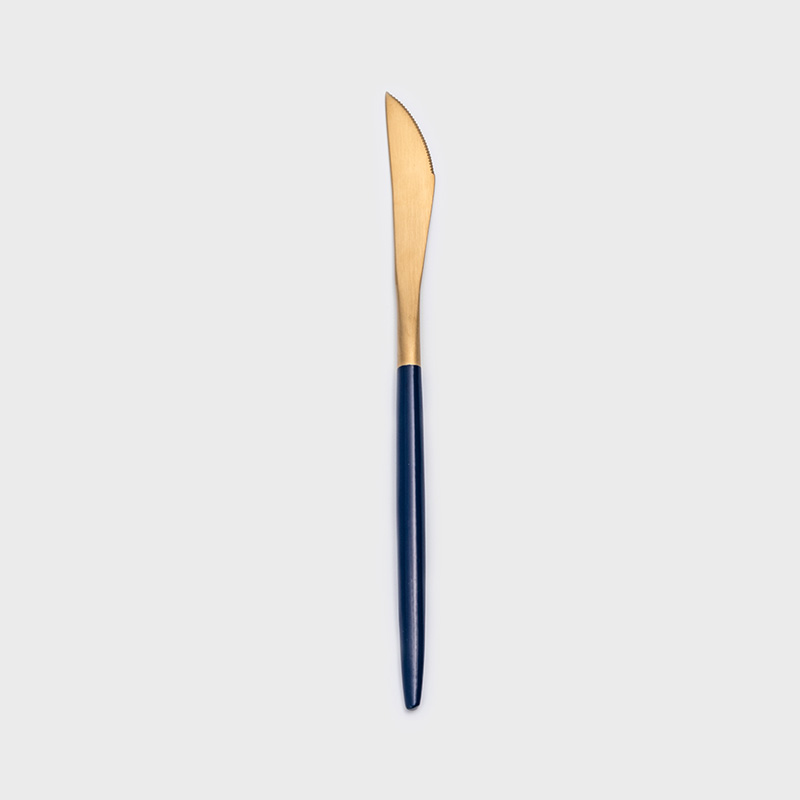 葡式 設計風潮 22.4cm 不銹鋼主餐刀│金黛藍│單品_0