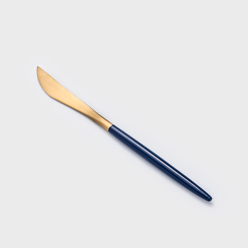 葡式 設計風潮 22.4cm 不銹鋼主餐刀│金黛藍│單品_1