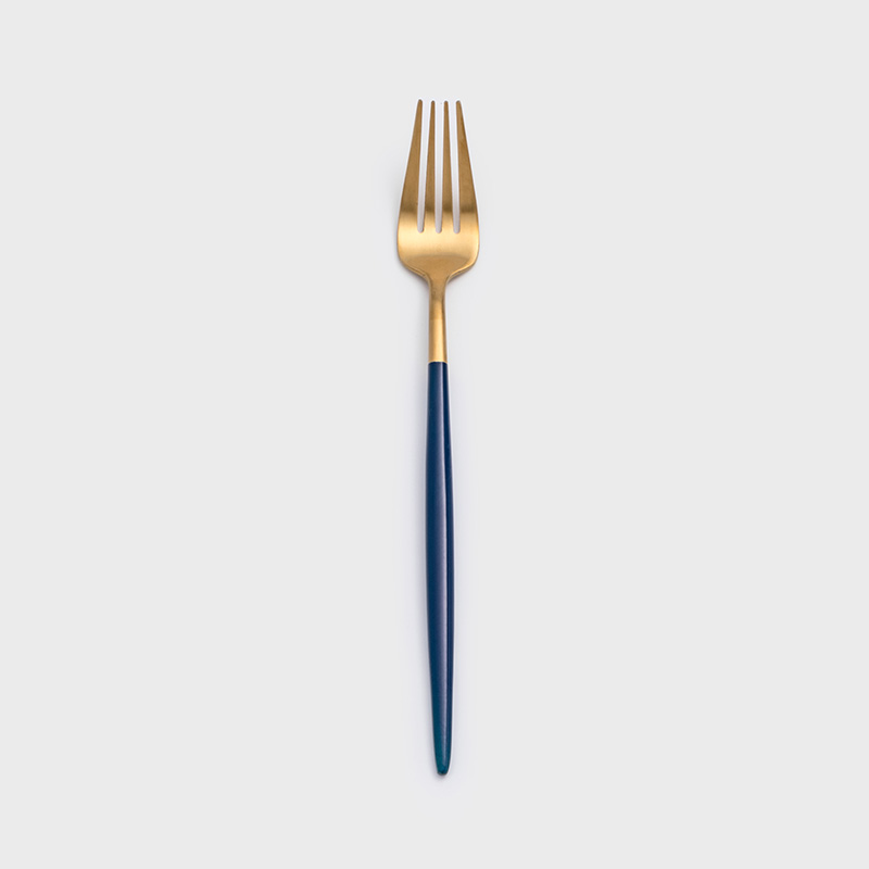 葡式 設計風潮 22.4cm 不銹鋼主餐叉│金黛藍│單品_0