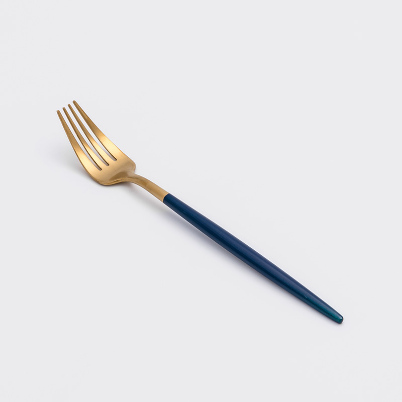 葡式 設計風潮 22.4cm 不銹鋼主餐叉│金黛藍│單品_1