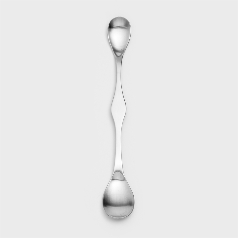 KOSTICK 銀絲線紋 19cm 寶寶媽媽雙頭匙｜單品 WS_0