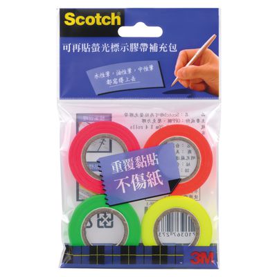 3M 螢光標示膠帶補充包812R(4入)_0
