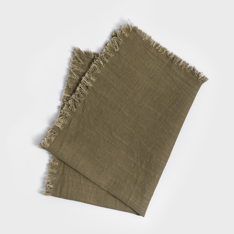 日式 簡約樸實 60*45cm 餐桌布│軍綠│單品_0