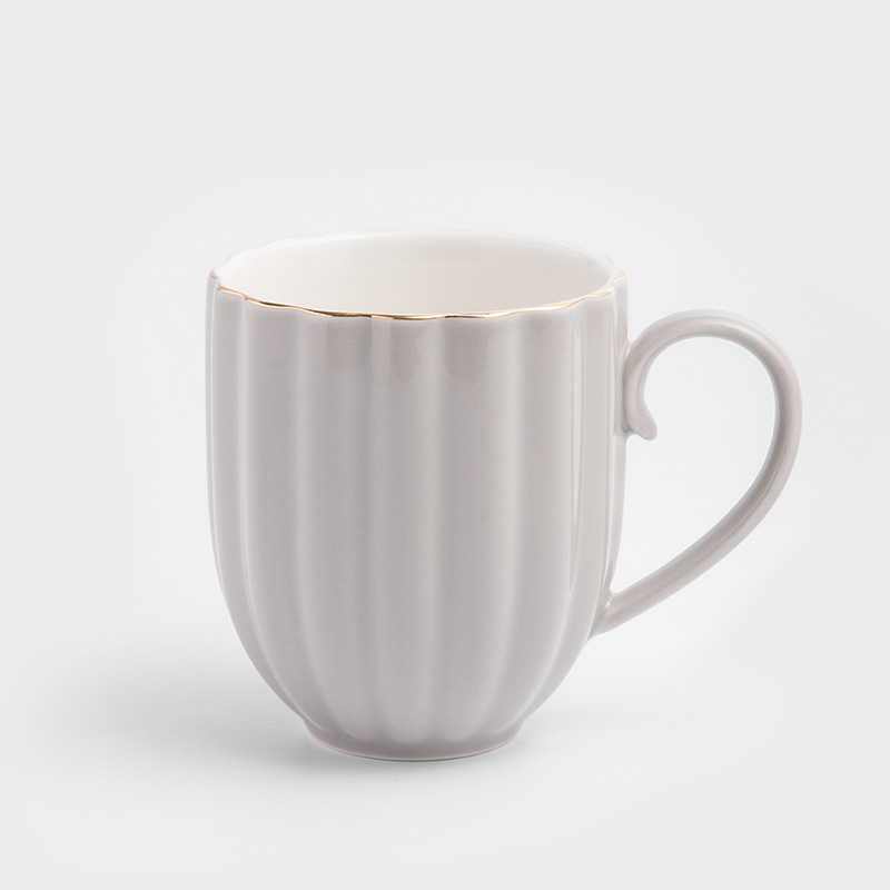 法式 金瓣夢遊 320ml 陶瓷茶杯｜銀灰│單品_0