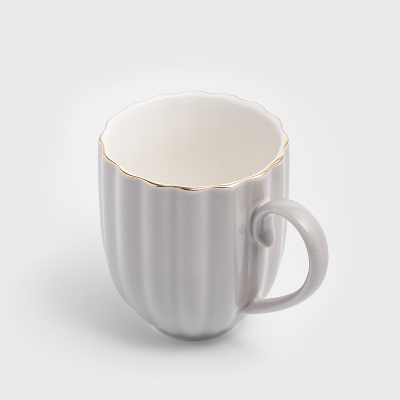 法式 金瓣夢遊 320ml 陶瓷茶杯｜銀灰│單品_1
