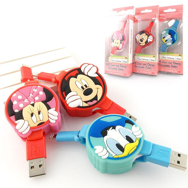 傳輸線 tsumtsum 伸縮線 iPhone專用 8pin【Disney 迪士尼】_0