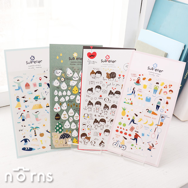 Suatelier Stickers可愛表情 Norns 韓國進口korea設計文具手作手帳貼紙禮物包裝貼紙信封貼禮品包裝 Norns