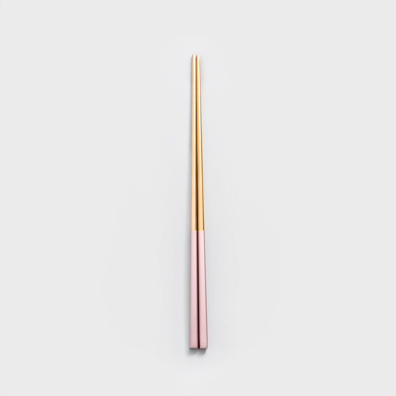 葡式 設計風潮 23.5cm 不銹鋼筷│粉金│單品_0