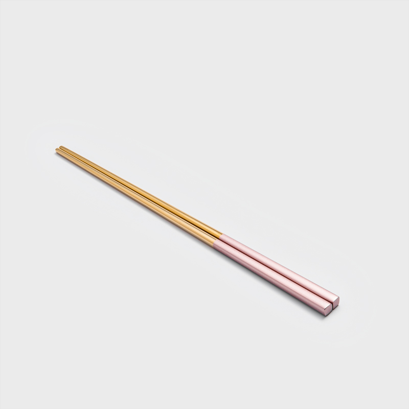 葡式 設計風潮 23.5cm 不銹鋼筷│粉金│單品_1