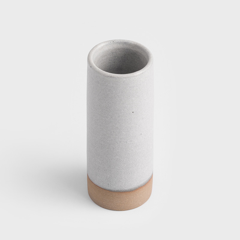 職人 手捻消光 站立好朋友 15cm 直口花器｜大米白｜單品_0