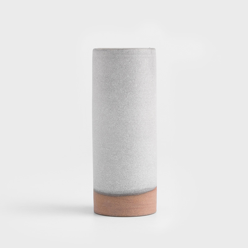 職人 手捻消光 站立好朋友 15cm 直口花器｜大米白｜單品_1