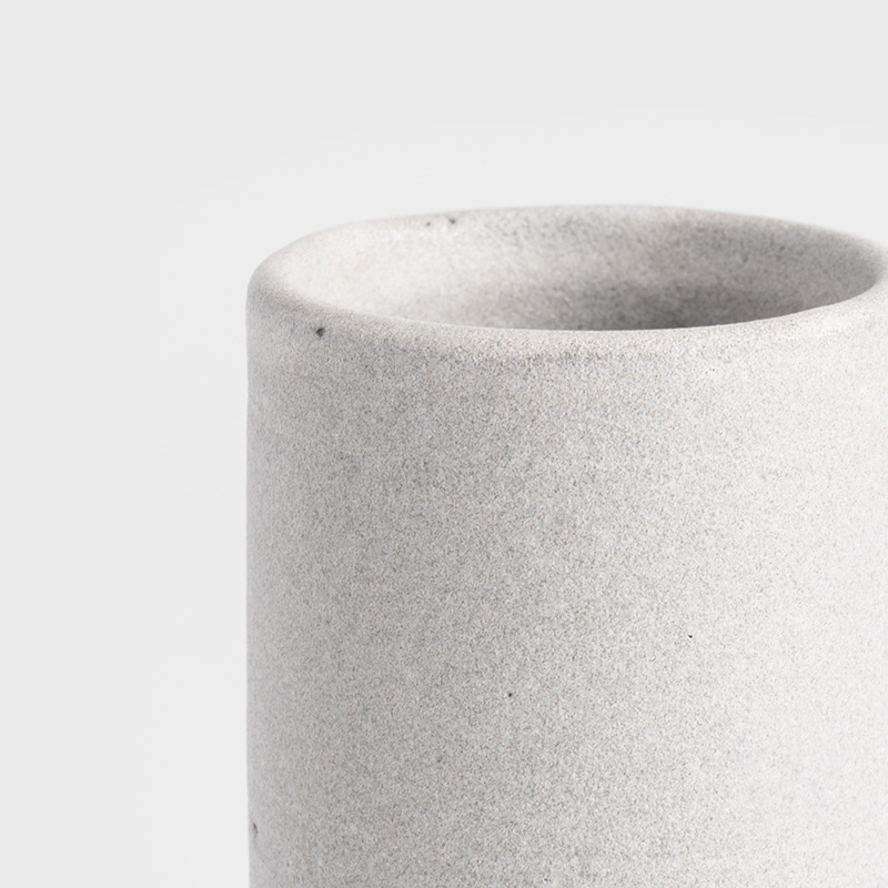 職人 手捻消光 站立好朋友 15cm 直口花器｜大米白｜單品_3