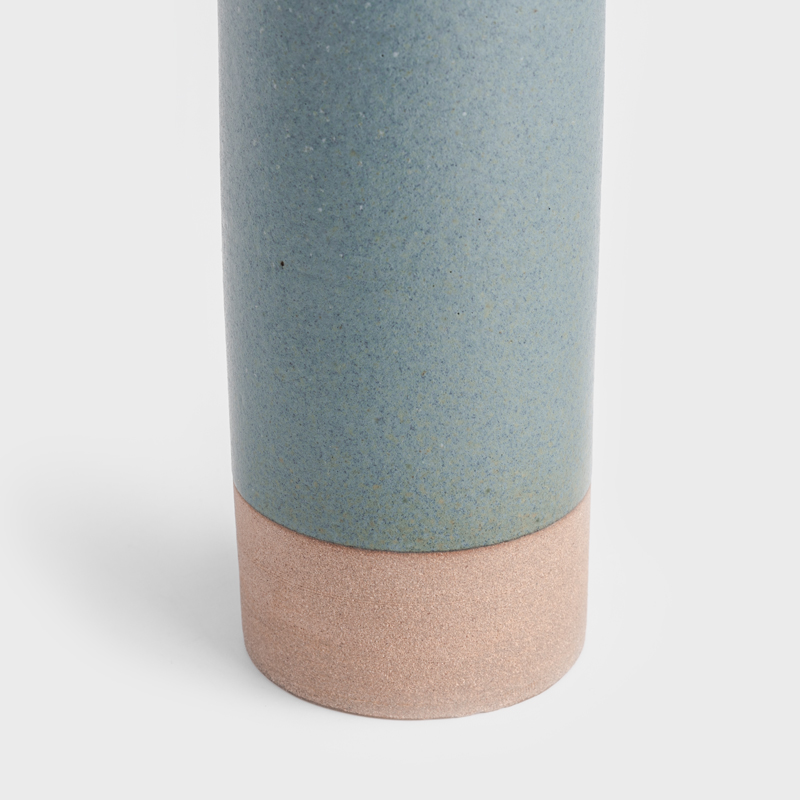 職人 手捻消光 站立好朋友 15cm 直口花器｜彩釉綠｜單品_2