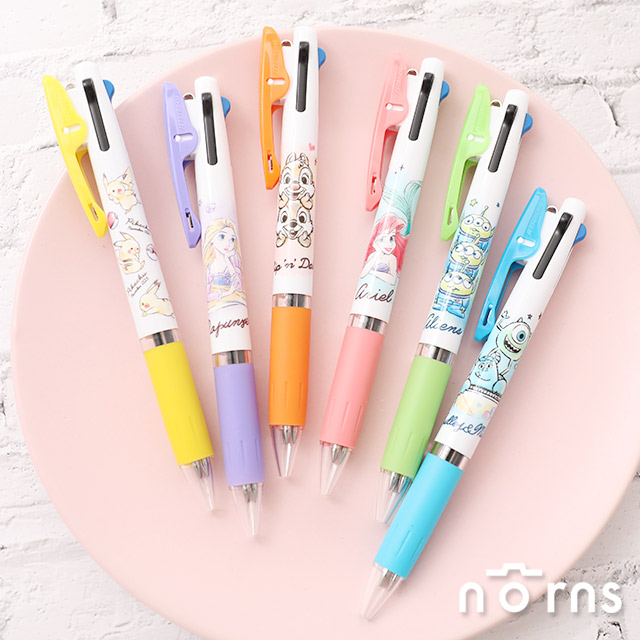 日貨uni Jetstream三色溜溜筆白底暈染系列 Norns 迪士尼原子筆日本正版文具小美人魚奇奇蒂蒂皮卡丘三眼怪怪獸大學卡通