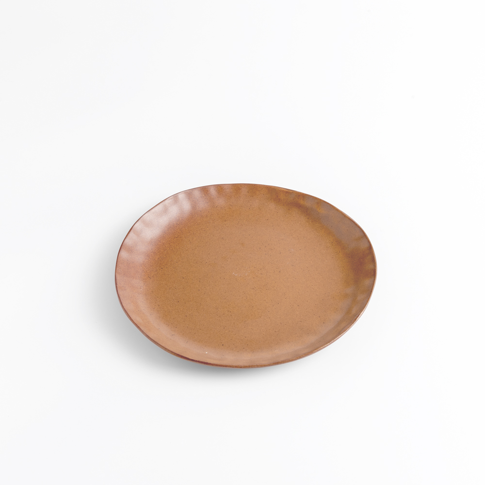 日式  手捻消光 27cm 陶瓷圓盤｜褐棕｜單品_0