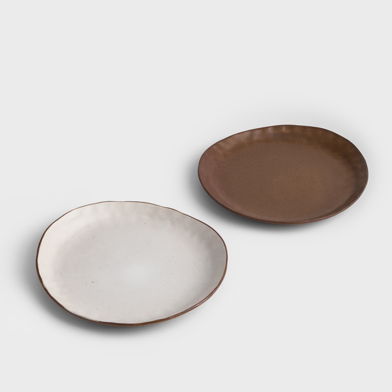 日式  手捻消光 27cm 陶瓷圓盤｜褐棕｜單品_2