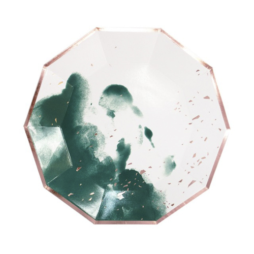 HARLOW & GREY 墨情掠金 26cm 紙製十角盤│碧湖│八入組_0