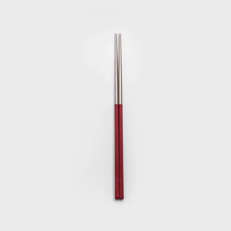 日式 嵌合仿木 22cm 雙材質筷｜酒紅｜單品_1