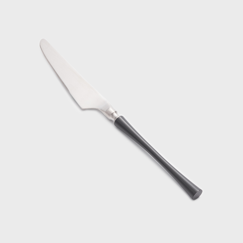 歐式 弧曲稜鐵 22.5cm 主餐刀｜黑銀｜單品_1