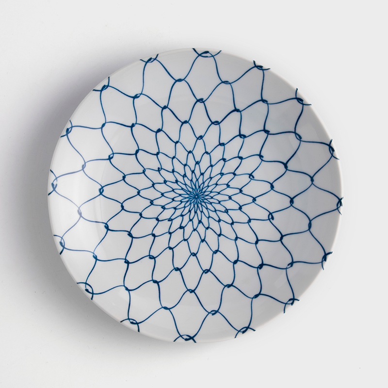 Netted 23cm Ceramic Plate | Blue_1