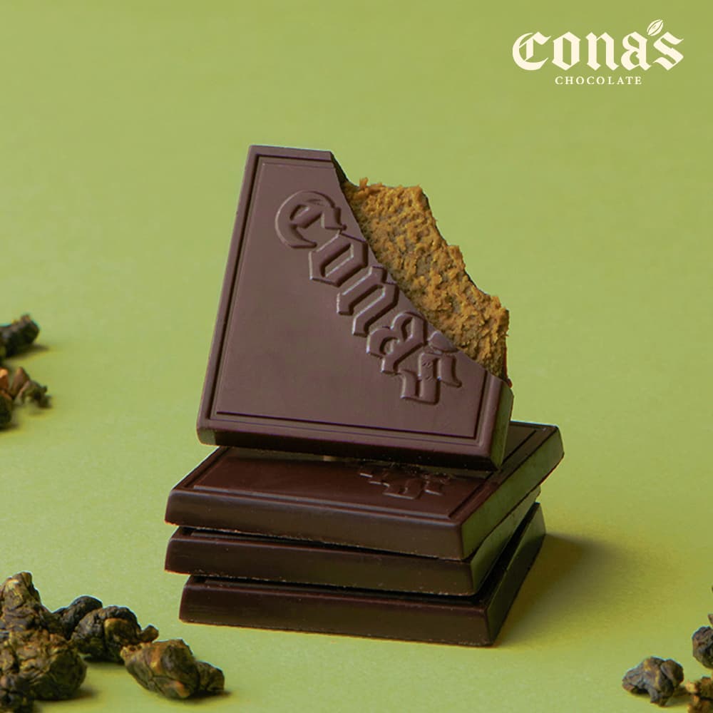 炭焙烏龍茶薄片夾心巧克力(12入/盒)｜iTQi食品米其林1星獎⭐｜Cona’s 妮娜巧克力_0