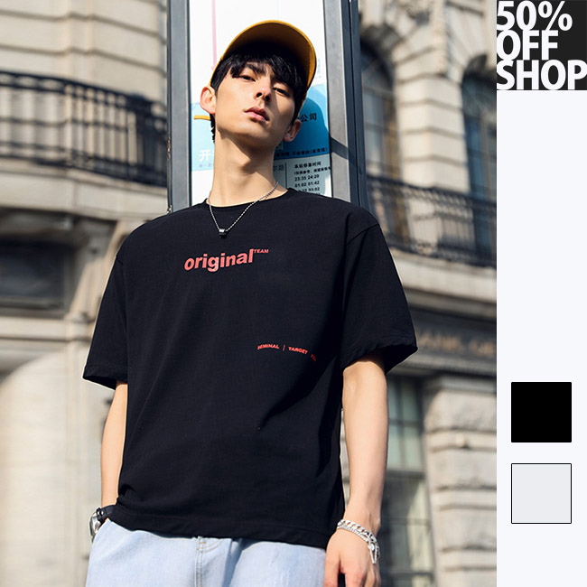 50%OFF SHOP ORIGINAL簡約字母百搭街頭落肩TEE【001569AAAA】_0