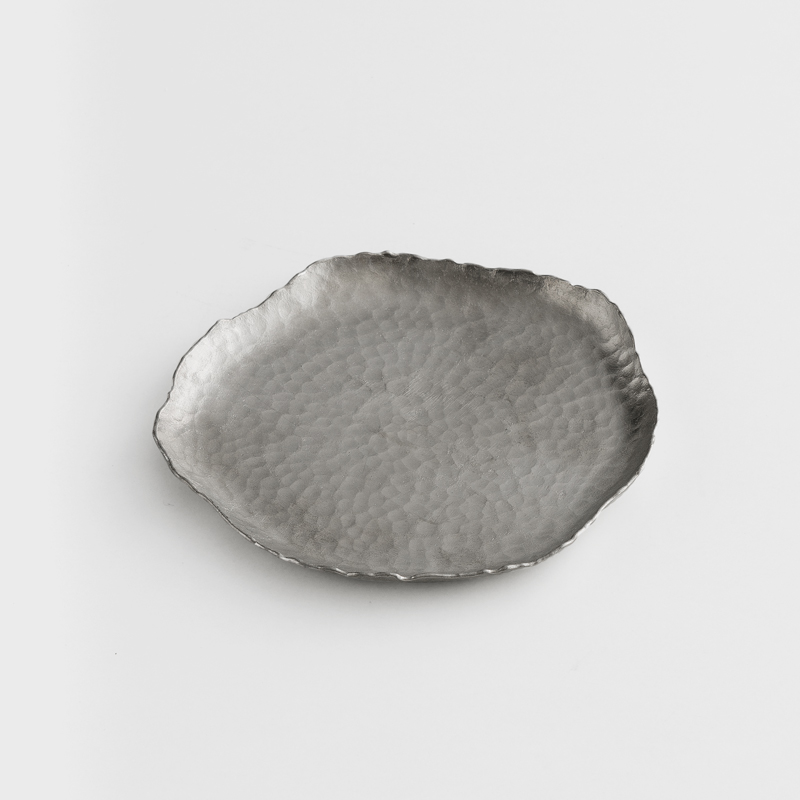 職人 錘目工藝 13cm 錫器淺盤｜異邊｜單品_0