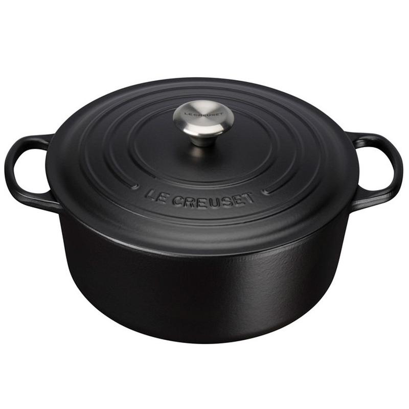 Le Creuset 法國系列廚具 圓鐵鍋【24cm】 沉靜黑 (LC108)_0