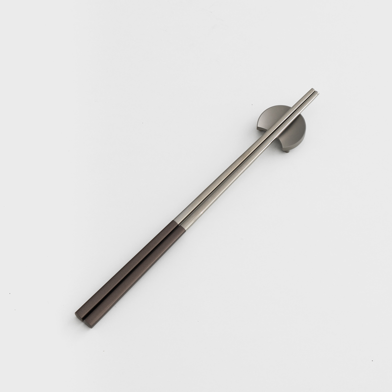 歐式 漸盈凹月 3.5cm 金屬筷架│銀│單品_1