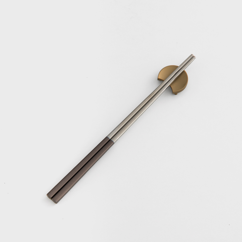 歐式 漸盈凹月 3.5cm 金屬筷架│金│單品_1
