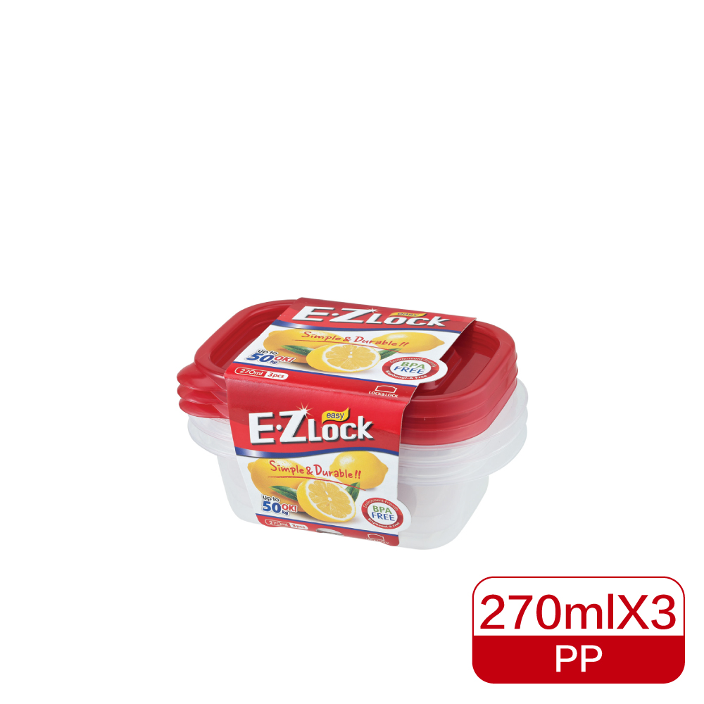 樂扣樂扣 EZ LOCK保鮮盒270ML/3入(HLE6204S)_0