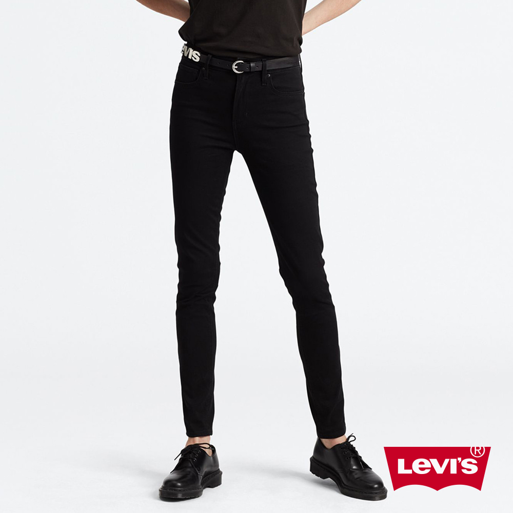 Levis 女款 721 高腰緊身窄管牛仔長褲 / 四向彈性延展 / 黑色基本款 / 黑皮牌 熱賣單品
