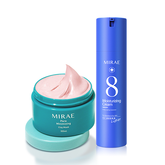 【MIRAE】EX8 Minutes Moisturizing Light Cream + Pore Minimizing Clay Mask_1