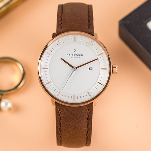 【限時加碼・贈原廠錶帶】現貨 ND手錶 Philosopher 哲學家 36mm 玫瑰金殼×白面 復古棕真皮錶帶 Nordgreen 北歐設計師手錶 PH36RGLEBRXX 熱賣中!_6
