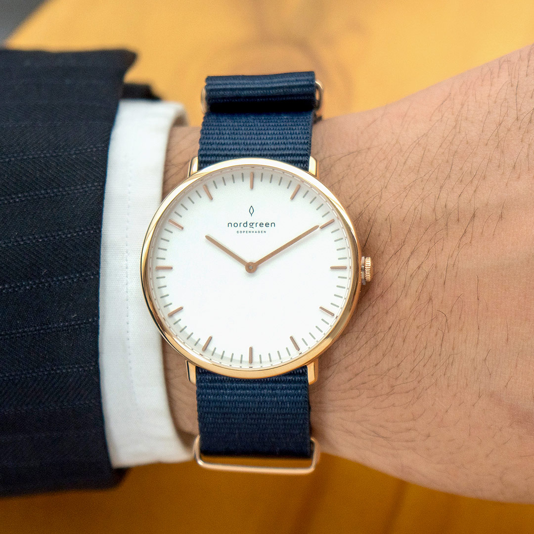 【限時加碼・贈原廠錶帶】ND手錶 Native 本真 40mm 玫瑰金殼×白面 北歐藍尼龍錶帶 Nordgreen 北歐設計師手錶 NR40RGNYNAXX 熱賣中!_5