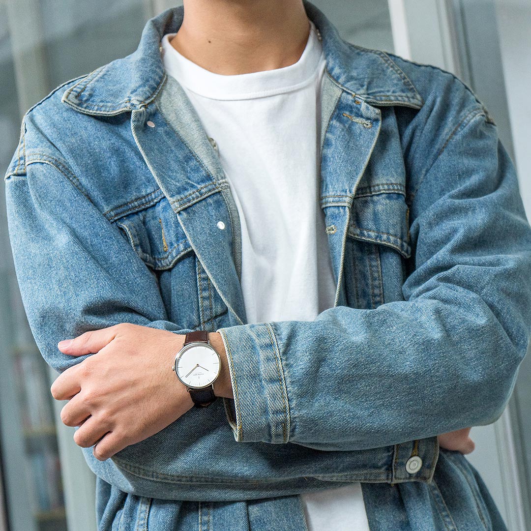 【限時加碼・贈原廠錶帶】ND手錶 Native 本真 40mm 月光銀殼×白面 深棕真皮錶帶 Nordgreen 北歐設計師手錶 NR40SILEDBXX 熱賣中!_5