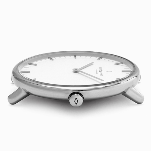 【限時加碼・贈原廠錶帶】ND手錶 Native 本真 40mm 月光銀殼×白面 深棕真皮錶帶 Nordgreen 北歐設計師手錶 NR40SILEDBXX 熱賣中!_7