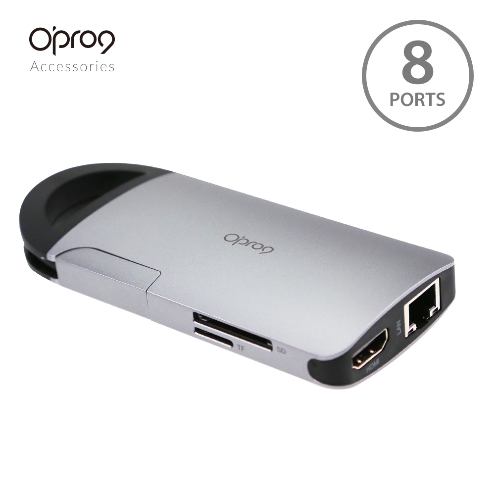 Opro9 USB-C 8埠帶線多功能轉接器_1