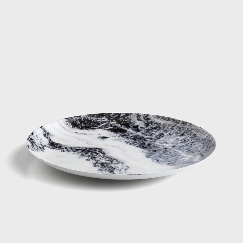 WAGA Earth Whisper Ink Waves Plate Bone China Ceramic 20cm_2