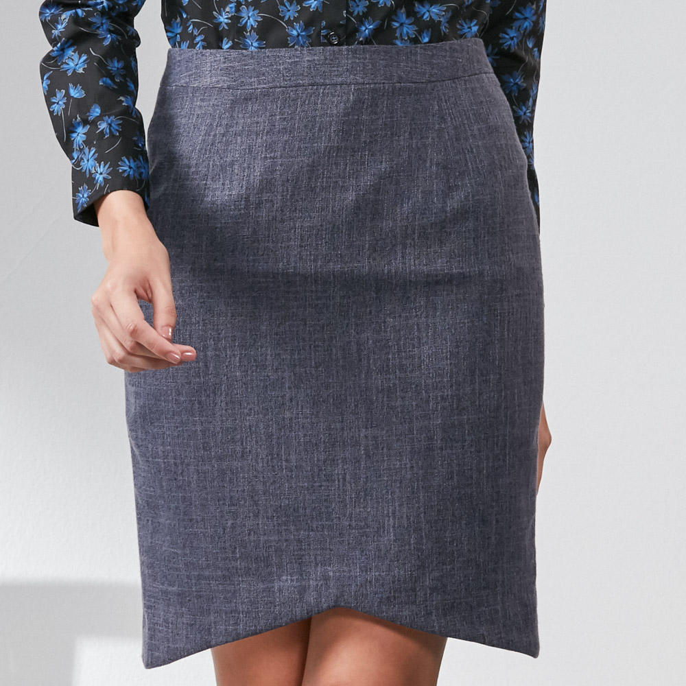 SST&C #Online Exclusive  Women'S Blue and Gray Design Skirt | 7461909005  (Outlet)_1