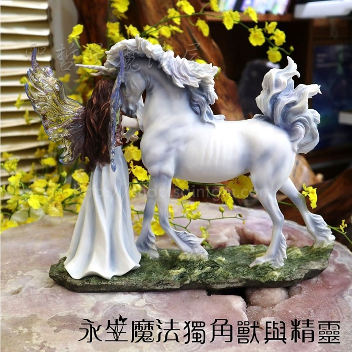 永生魔法獨角獸與精靈 ＊雕塑 雕像 擺飾＊_2