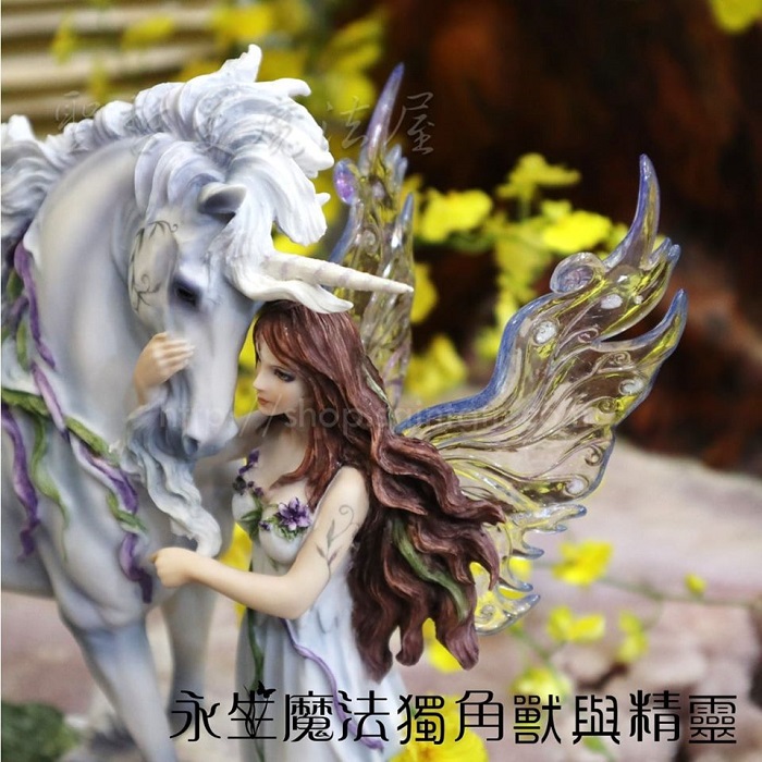 永生魔法獨角獸與精靈 ＊雕塑 雕像 擺飾＊_4