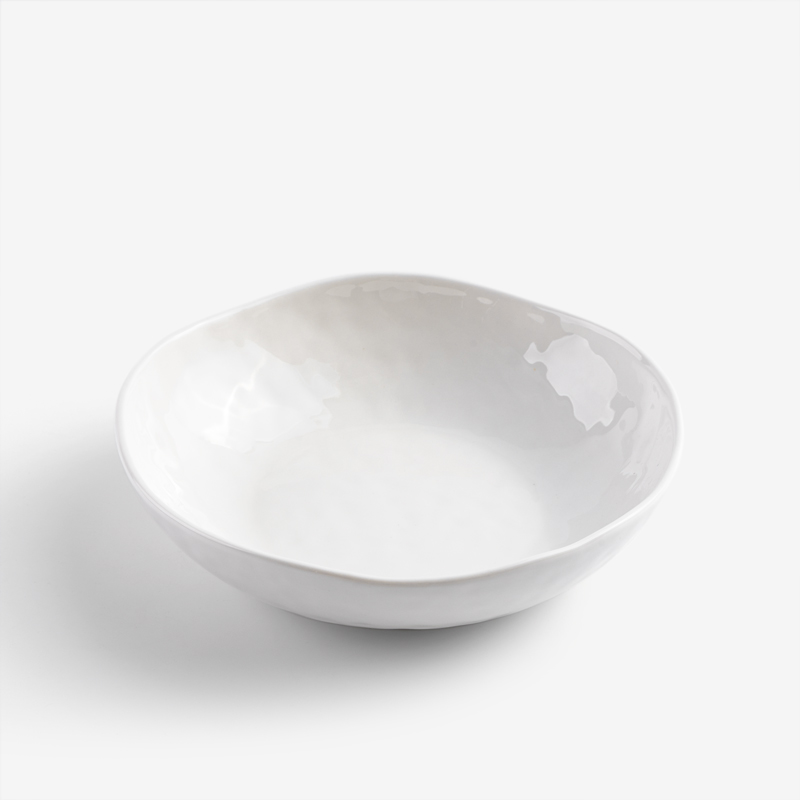 日式 淨白波紋 19cm 陶瓷圓盤｜單品_0