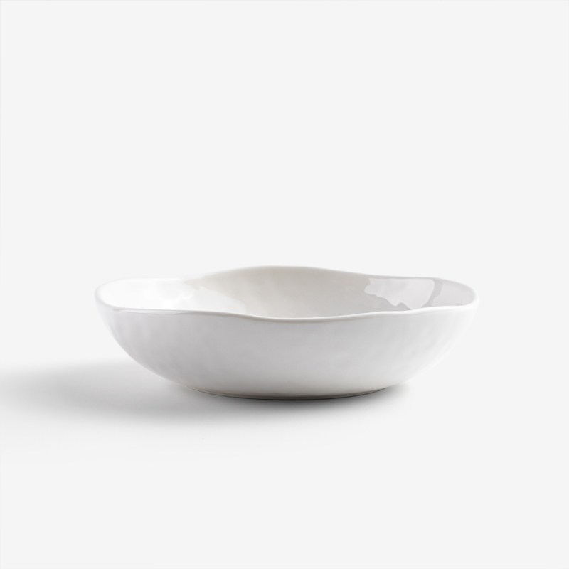 日式 淨白波紋 19cm 陶瓷圓盤｜單品_1
