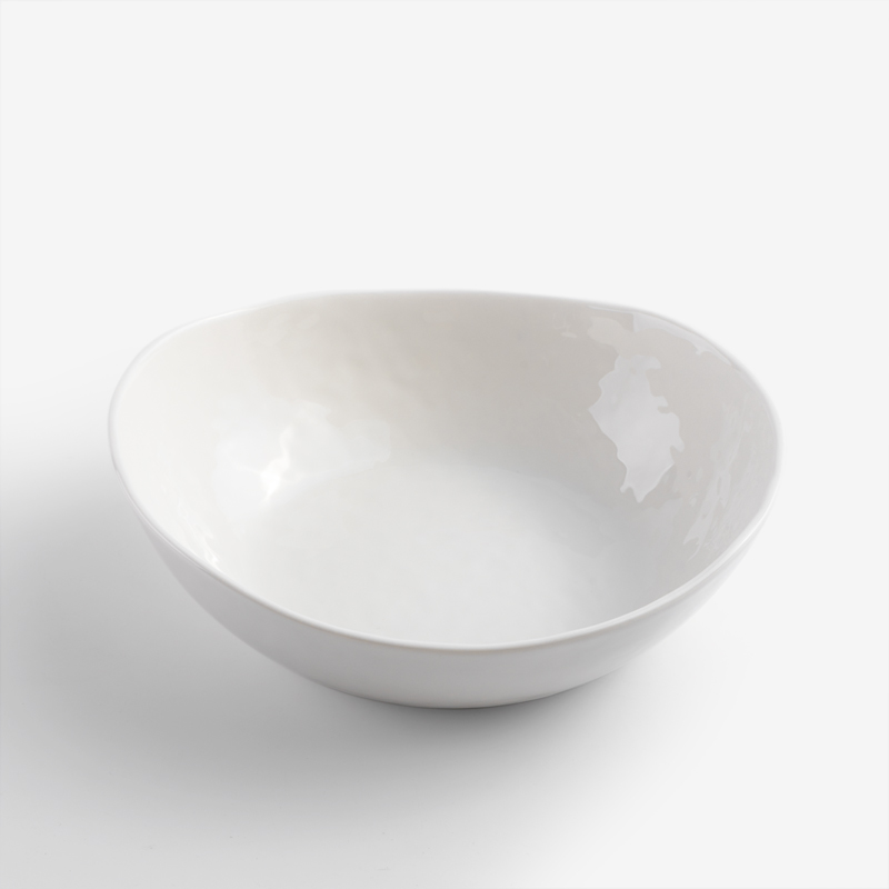 日式 淨白波紋 21cm 陶瓷沙拉碗｜單品_0