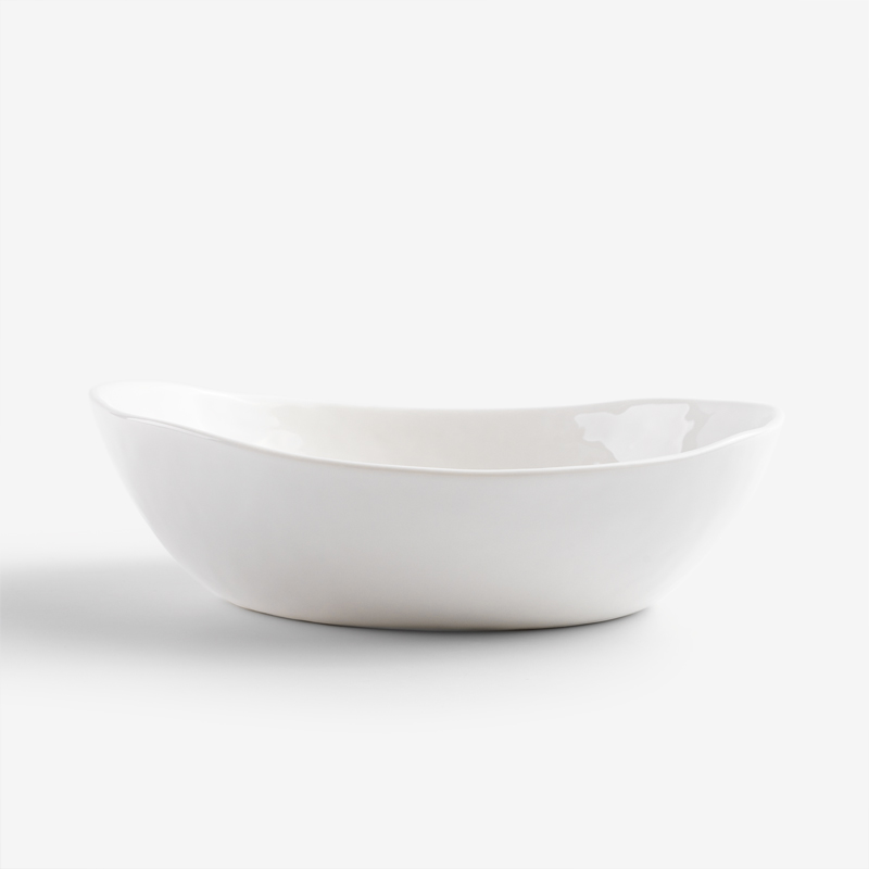 日式 淨白波紋 21cm 陶瓷沙拉碗｜單品_1
