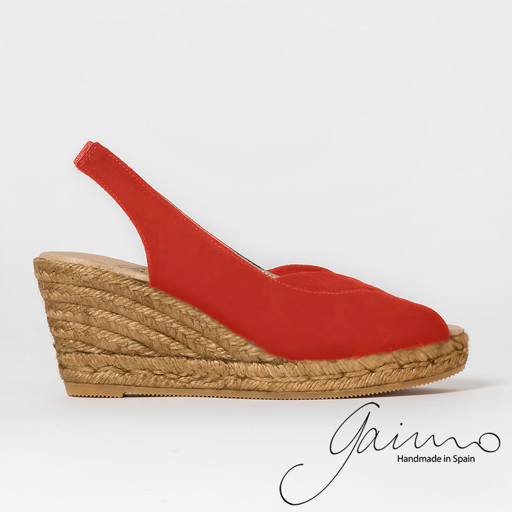 Gaimo 手工草編楔型魚口涼鞋 紅 Be Eza 時尚女鞋選品店