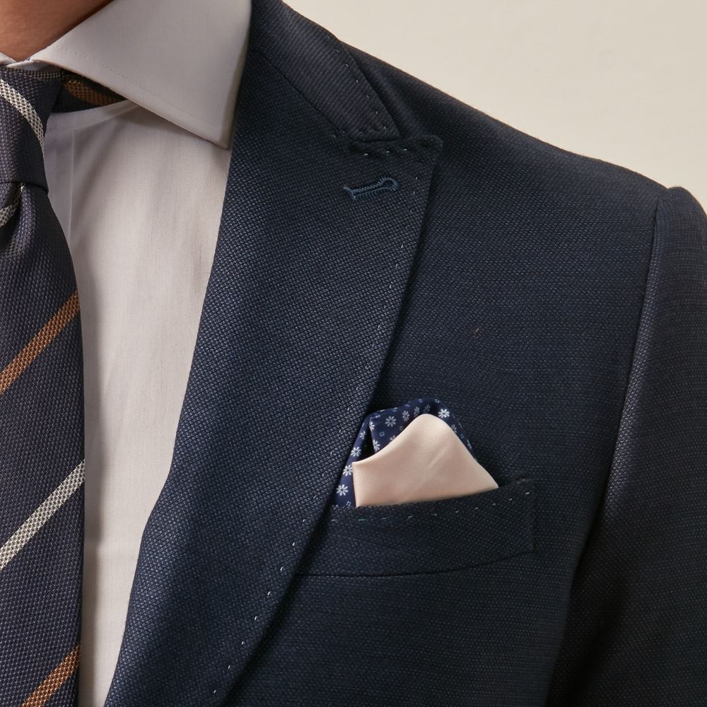 SST&C Navy Textured Slim Fit Suit Jacket | 0112001002  (Outlet)_2