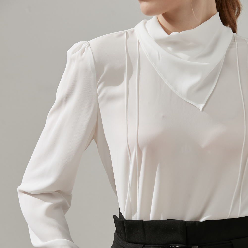 SST&C Women'S Scarf Collar Top | 7671909006  (Outlet)_2